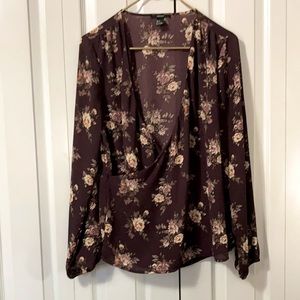 Burgundy Floral Blouse